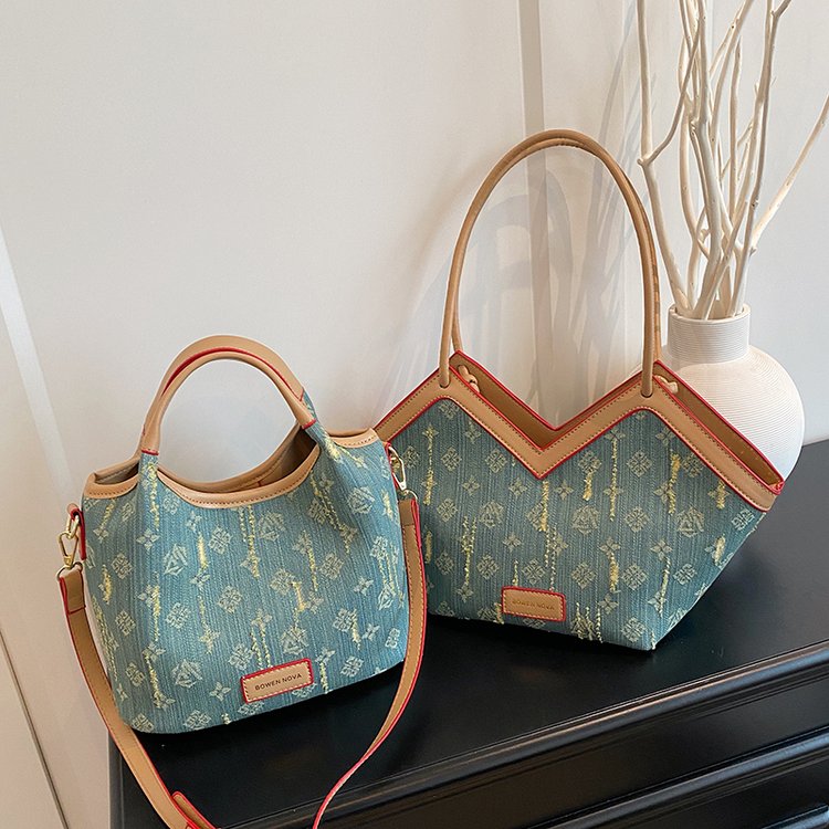 PU Tote Shoulder Bag with Stitching Detail Open Top 2025 Summer