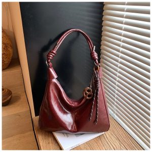 Women's PU Hobo Bag Casual Minimalist Zip Spliced 2025 Spring