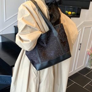 Women's One Shoulder Bag with Zipper Closure Winter 2025 One Size - White,Silver,Black - One Size