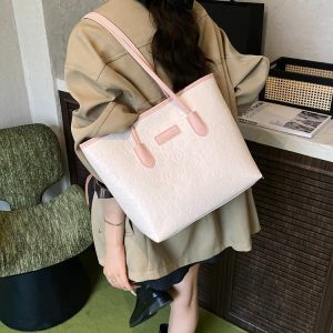 Women's One Shoulder Bag with Zipper Closure Winter 2025 - Black,Khaki,Green,Pink - One Size