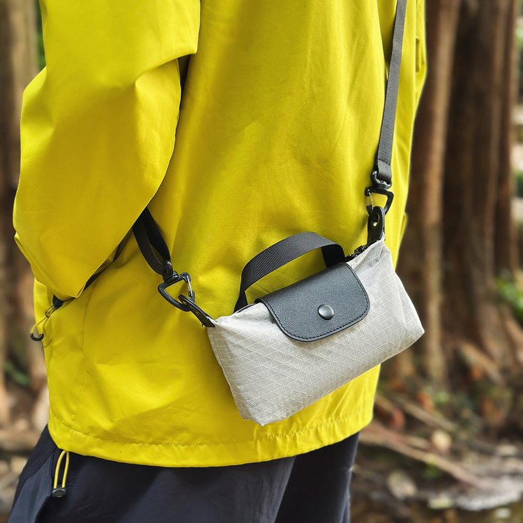 Oxford Cloth Shoulder Crossbody Handbag with Stitching Detail
