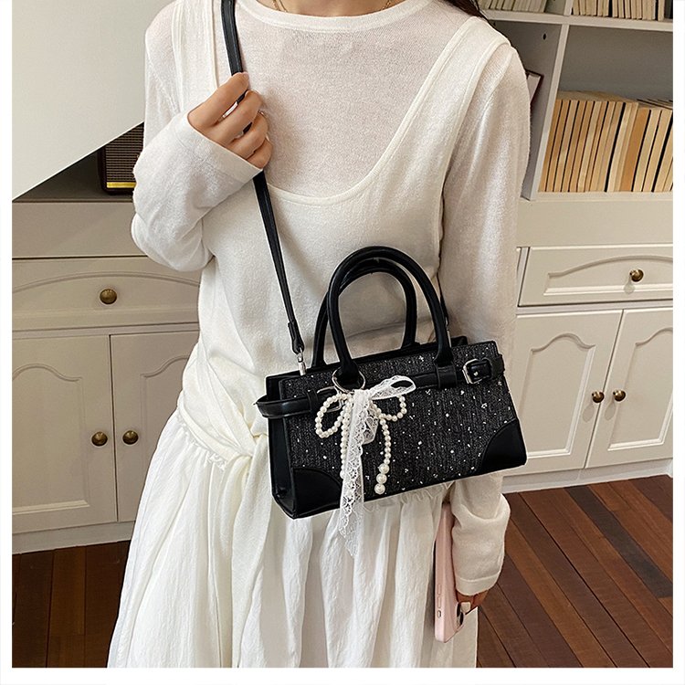 Sequin Small Square Bag with Zip Closure for Teens - Image 4