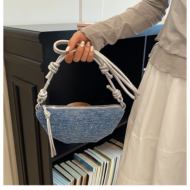 Fashionable Sequin Crescent Bag with Zip Closure for Women - Summer 2026 - Image 2