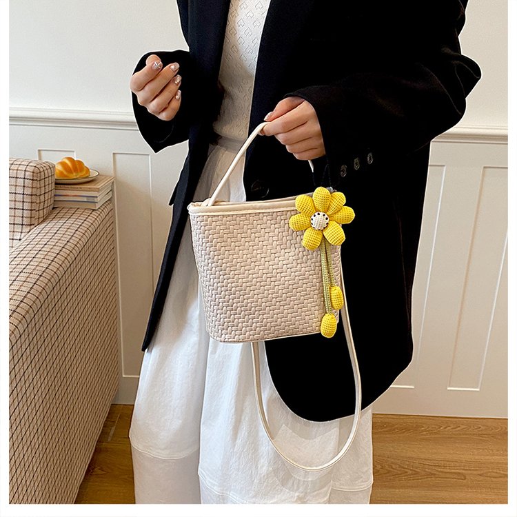 Women's Woven Bag with Lock Closure - Japanese Korean Style Summer 2026 - Image 3