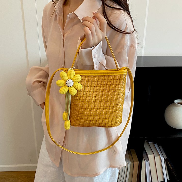 Women's Woven Bag with Lock Closure - Japanese Korean Style Summer 2026 - Image 2