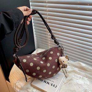 Women's Printed Pillow Bag with Zip Closure - One Size