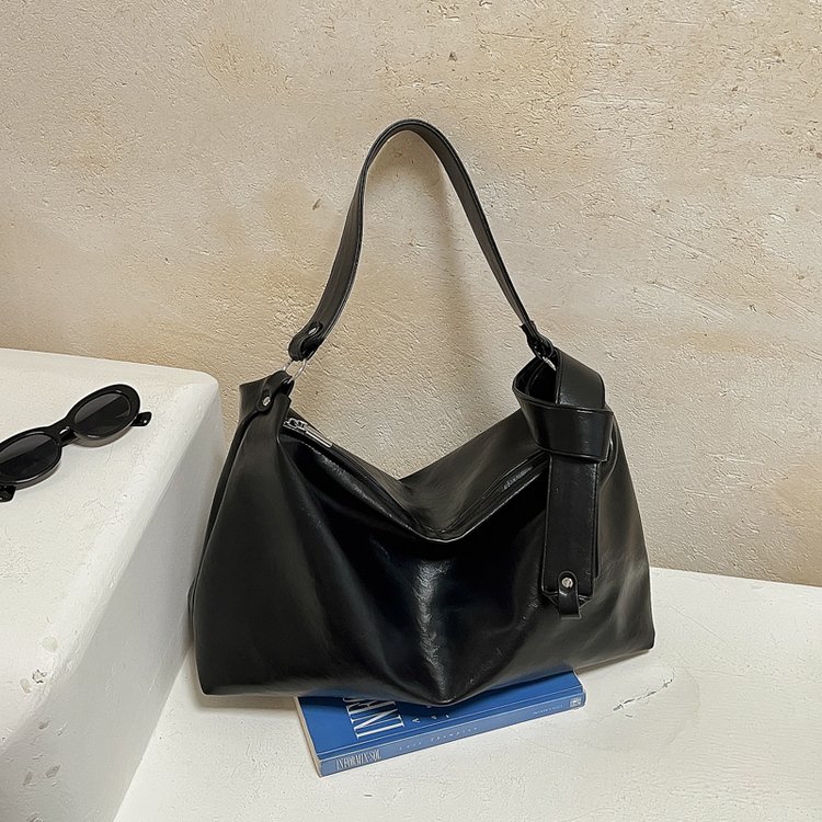 Women's Hobo Bag with Zipper Closure - Yellow Brown - Yellow Brown,Black,Coffee,Brown - One Size - Image 4