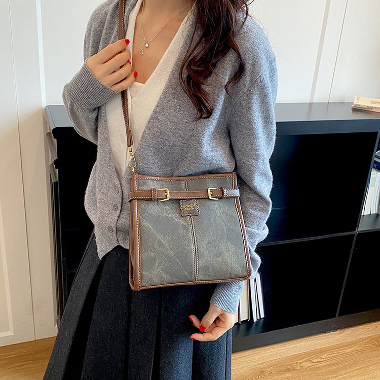 Women's Small Square Bag with Magnetic Closure and Belt Buckle Detail - Fall 2026 - Image 3