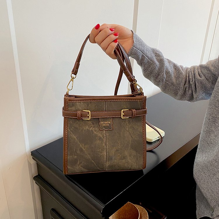 Women's Small Square Bag with Magnetic Closure and Belt Buckle Detail - Fall 2026 - Image 2