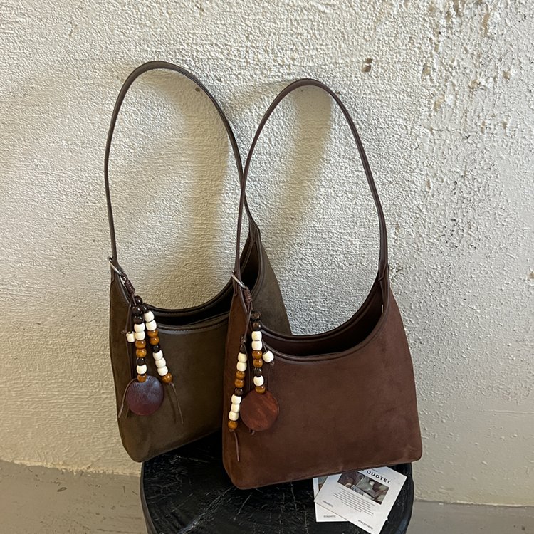 Women's Leopard Print Hobo Bag with Zip Closure - 2026 Fall - Leopard print,Black,Coffee,Green,Brown - With charm,Without charm - Image 2