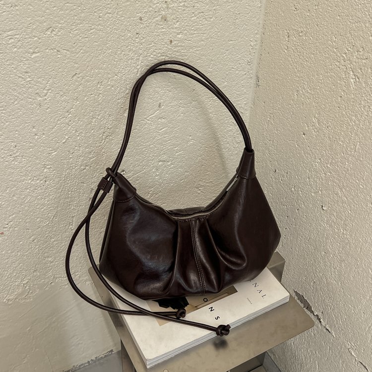 Women's Hobo Bag with Zipper Closure - Yellow Brown - Yellow Brown,Black,Coffee,Green,Brown - One Size - Image 2